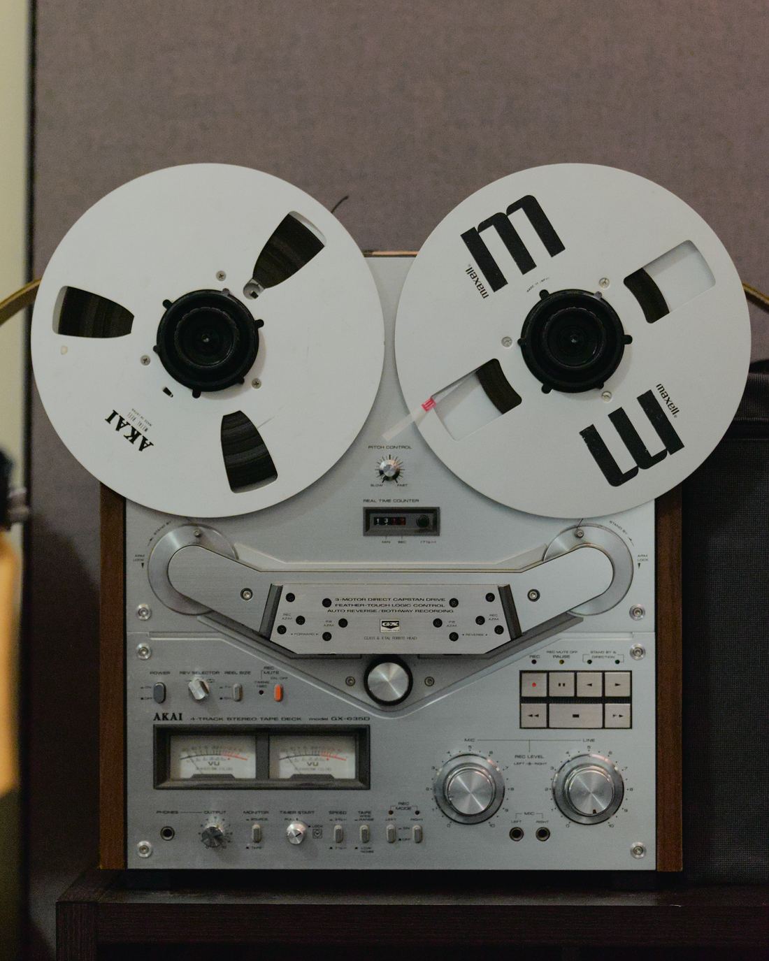 Akai reel-to-reel tape machine in the Vision Haus control room